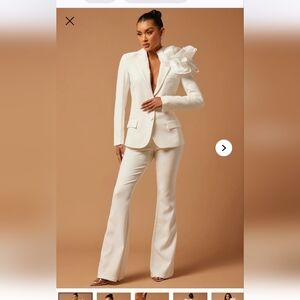 Fashion Nova White Suit Evanna Set